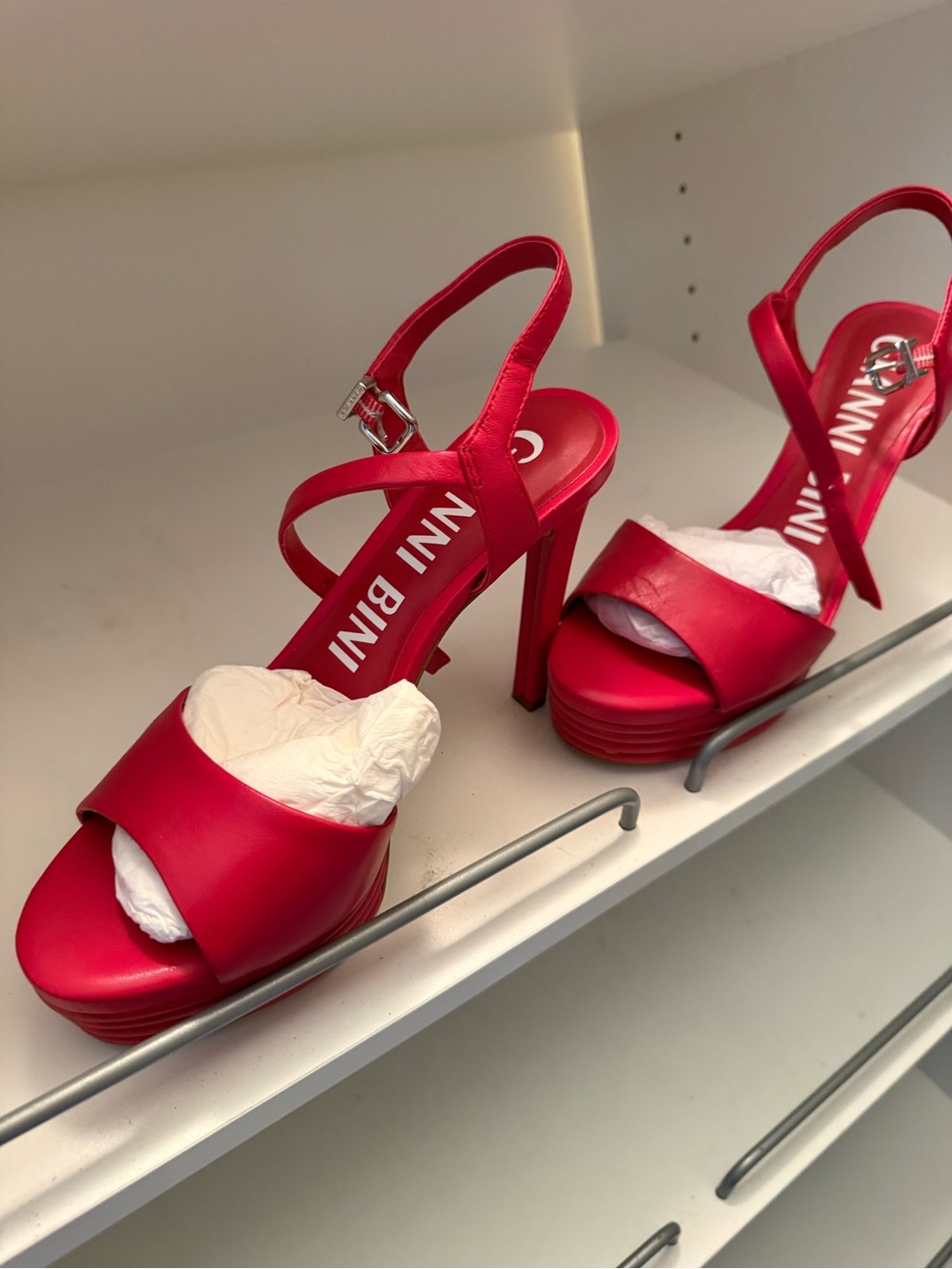 Gianni Bini Red Platform Slingback Heels